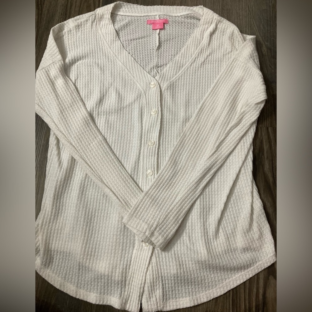 Isaac Mizrahi Women’s Medium White Cardigan Sweater